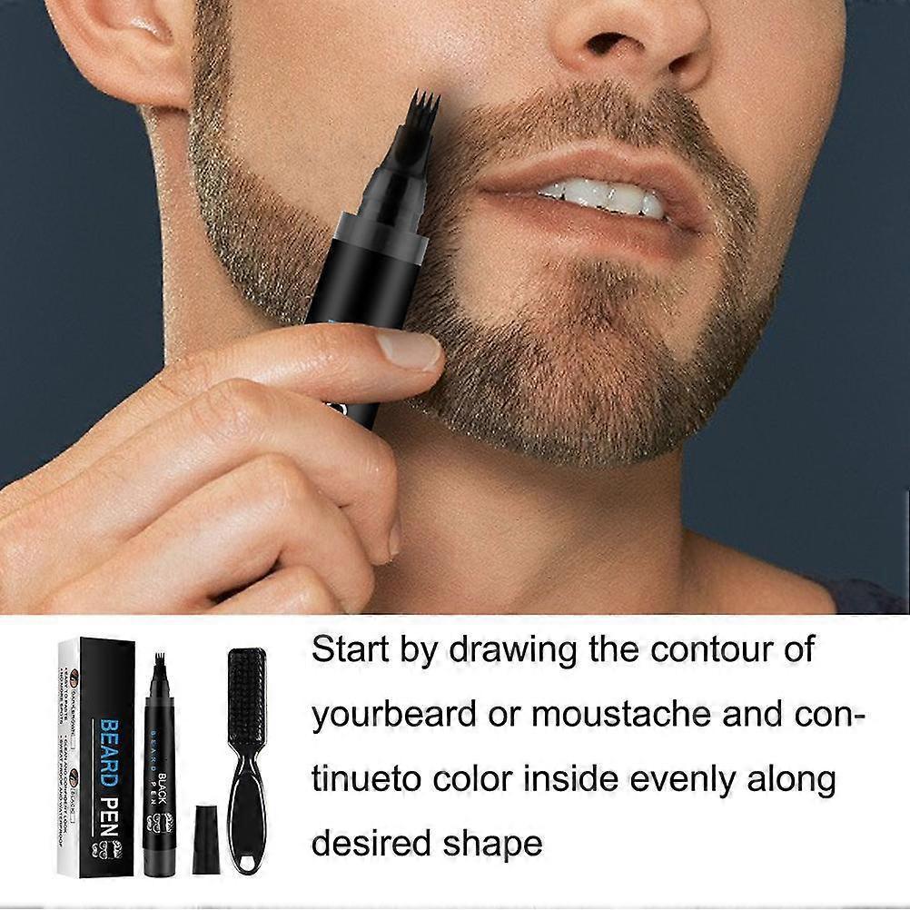 Gift Waterproof Beard Pen Beard Filler Pencil and Brush Beard Enhancer Moustache Coloring Shaping Tools