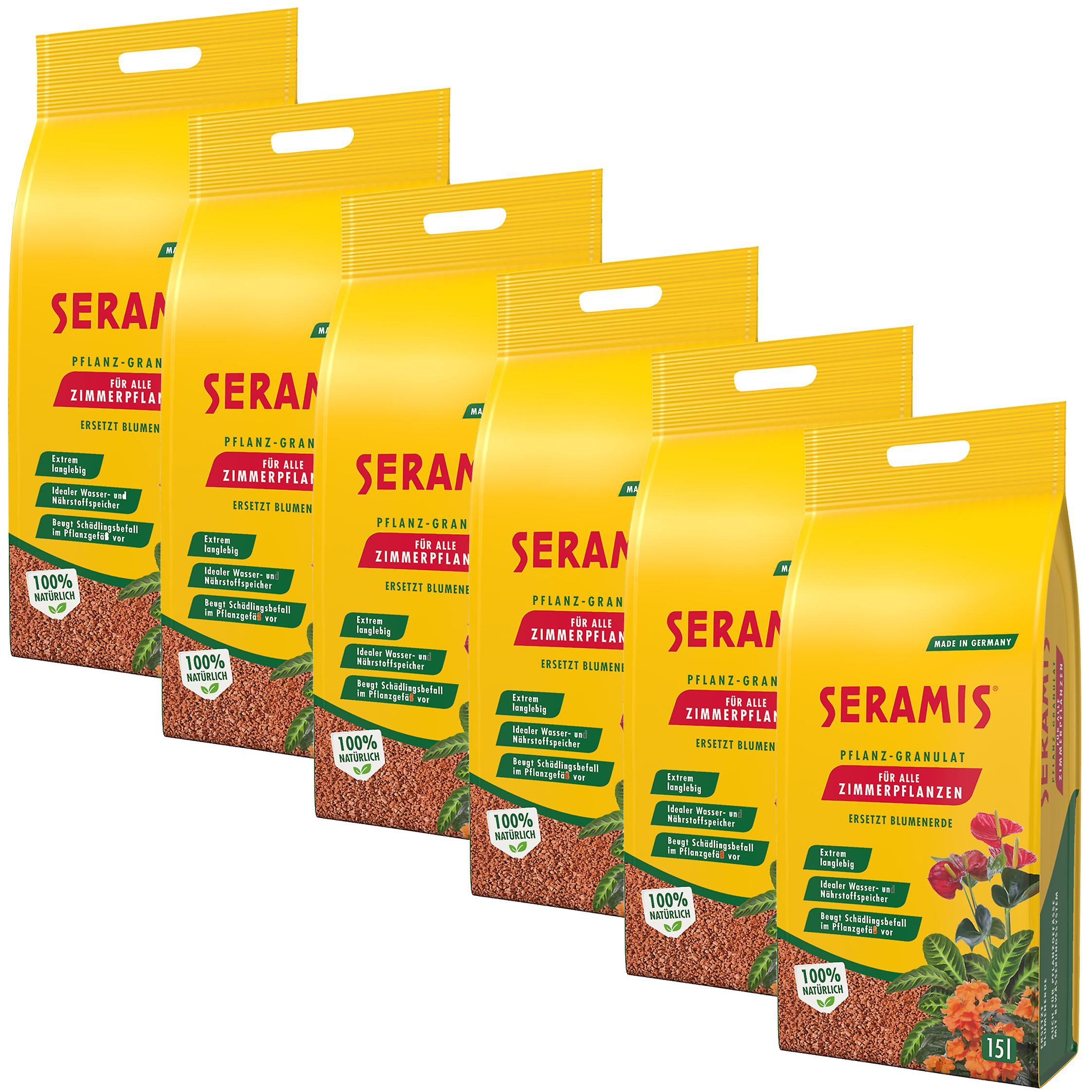 6 x SERAMIS® plant granules for indoor plants, 15 liters