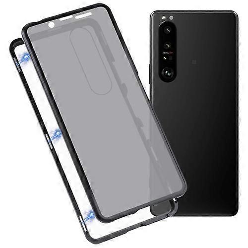 Goodcase For Sony Xperia 1 III Anti-peeping Magnetic Double-sided Tempered Glass Phone Case Black