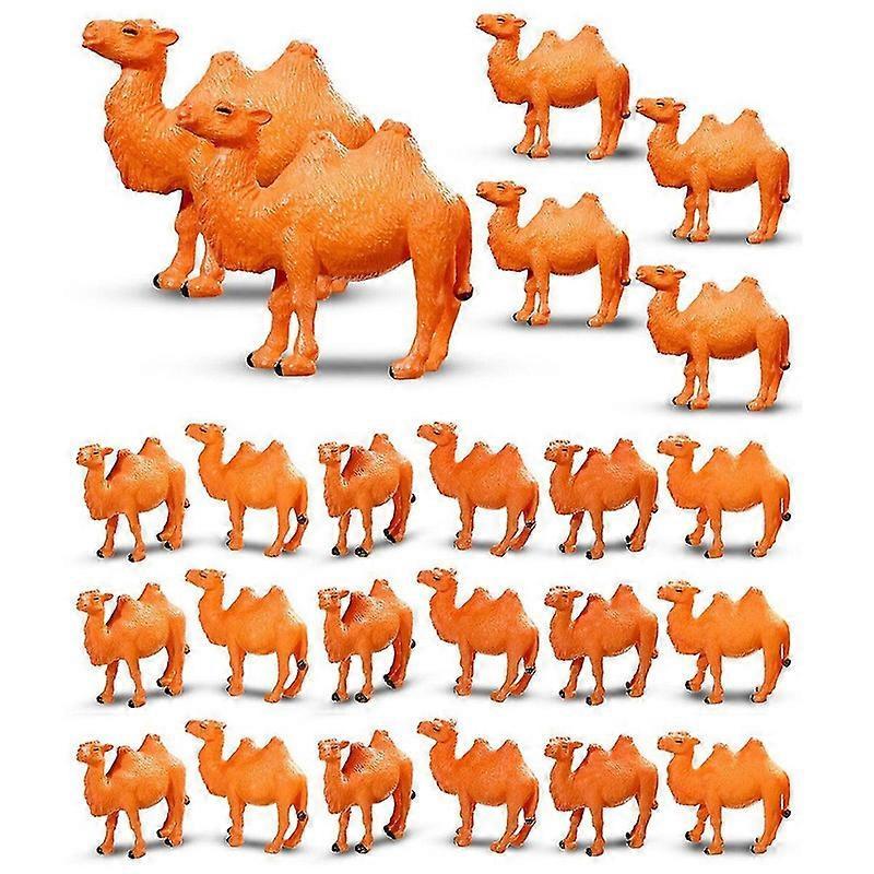 Pbb 24Pcs Camel Figurines Miniature Toys Camel Models Animal Figurines for Cake Toppers Home Desktop Ornaments Decor[PB] Brown