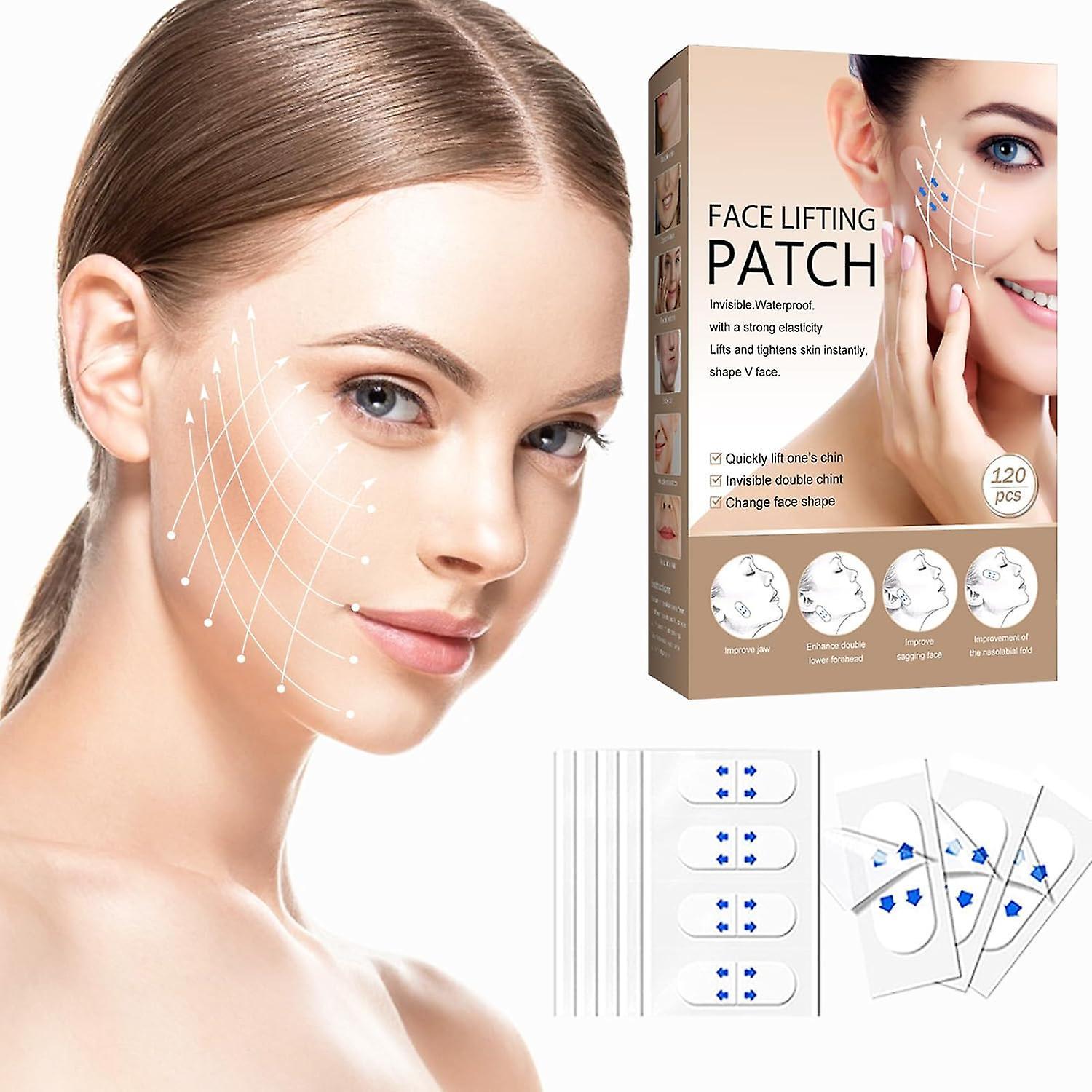 Frusde 120pcs Face Lift Tape, 2024 Upgrade Stretchable Face Tape Lifting, Invisible Face Lifter Tape, Instant Face Lift and Shape V Face 2 Box - 24...