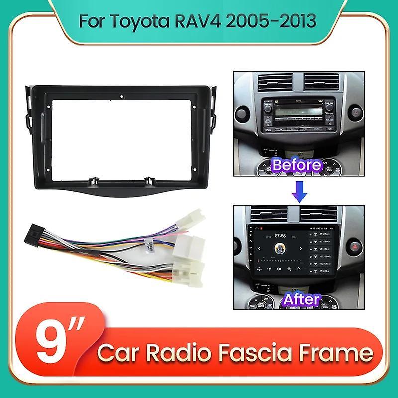 JIULUNET For Toyota RAV4 2005 - 2013 Car Radio Dashboard Panel Frame Power Cord