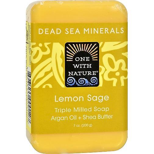 One With Nature Dead Sea Minerals Triple Milled Bar Soap Lemon Sage