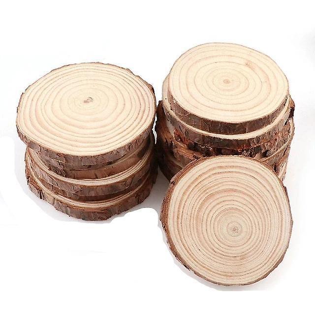 Slowmoose Natural Pine Round Unfinished - Wood Slices Circles With Tree Bark Log Discs 2pcs8-10cm