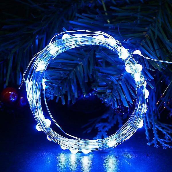 Slowmoose Led String Battery Operated Wire Fairy Garland Light Blue 10m 100leds