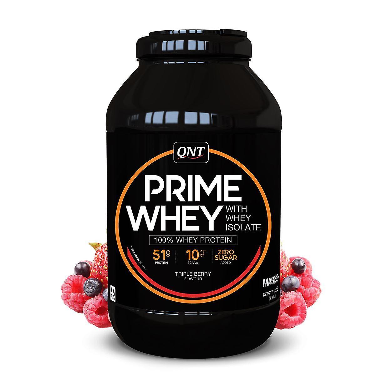 QNT Prime Whey Protein Powder 100% Whey Isolate - 2kg - Triple Berry