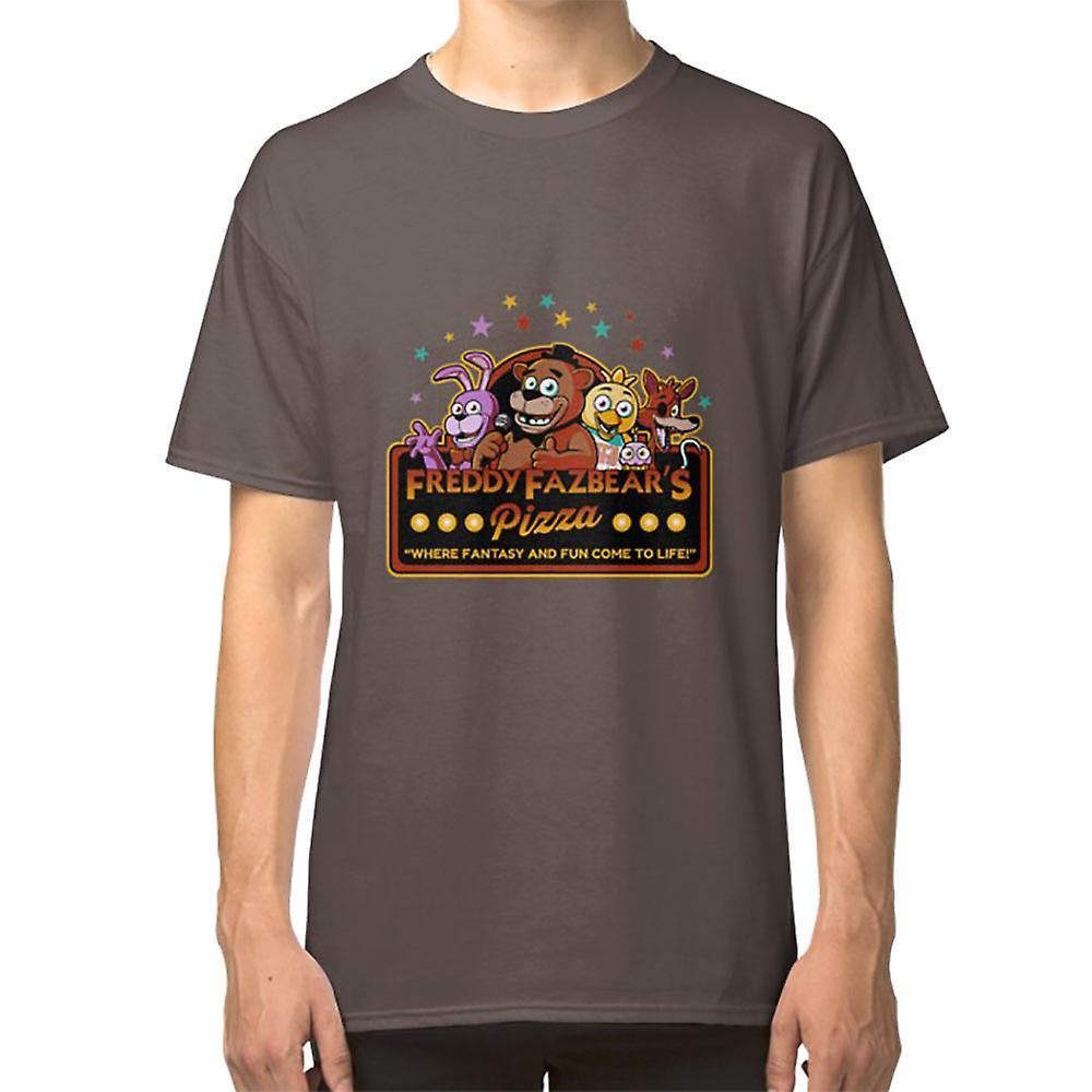 RockShark Five Nights at Freddy's Freddy Fazbear's Pizza FNAF logo T-shirt black L