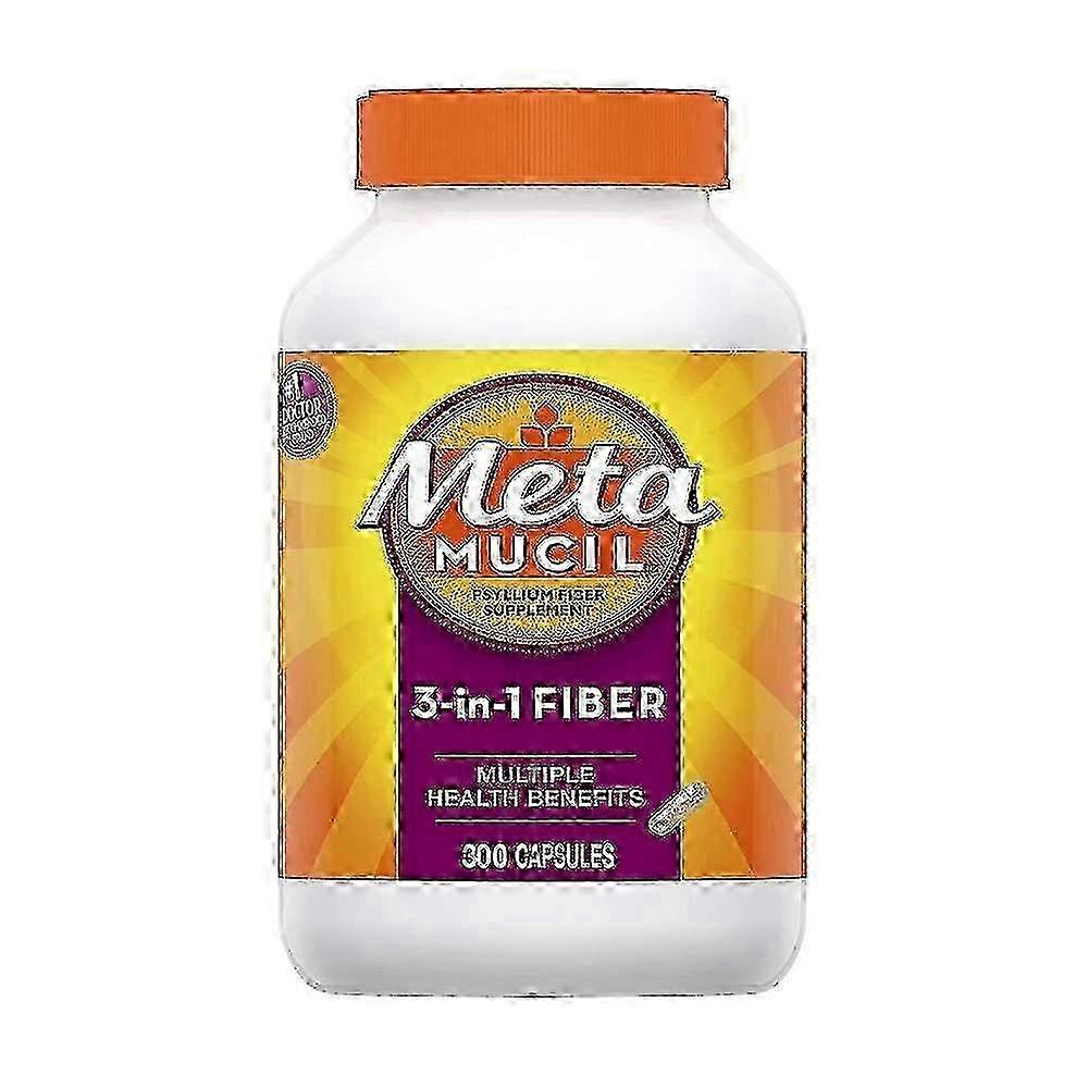 Metamucil 3-in-1 Psyllium Fiber Supplement, Capsules, 300 Ea