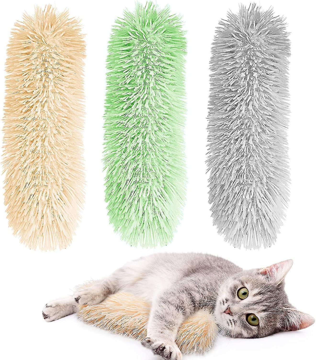 Tianzun Cat Catnip Toys For Kitten, 3pcs Soft And Durable Pillows Cat Toy, Interactive Cat Kicker Toy With Catmint Chew Toy