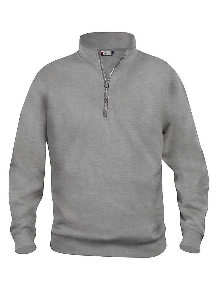 Clique Basic Half Zip Sweatshirt | Unisex Half-Zip Sweater | Durable | Soft Grey Melange 2XL