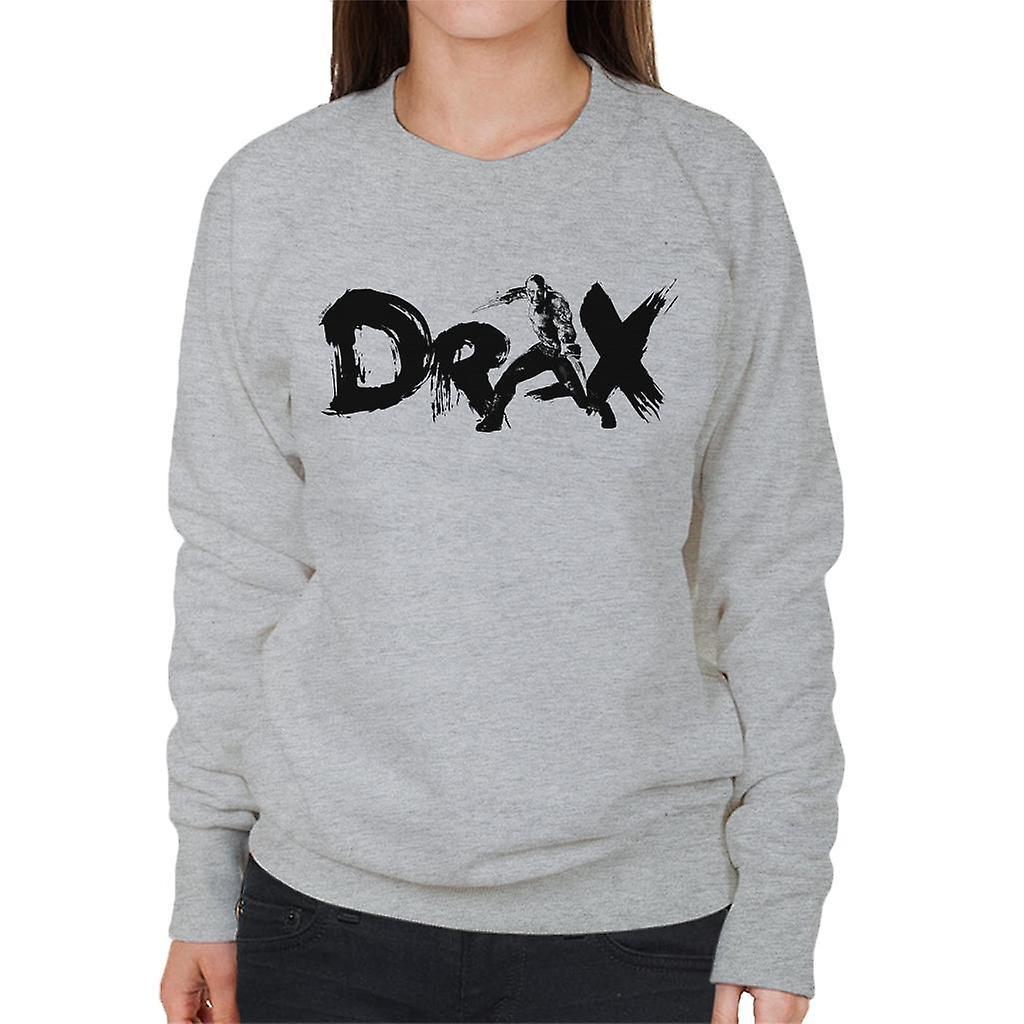 Marvel Guardians Of The Galaxy Vol 2 Drax Brushed Text Women's Sweatshirt Heather Grey Medium