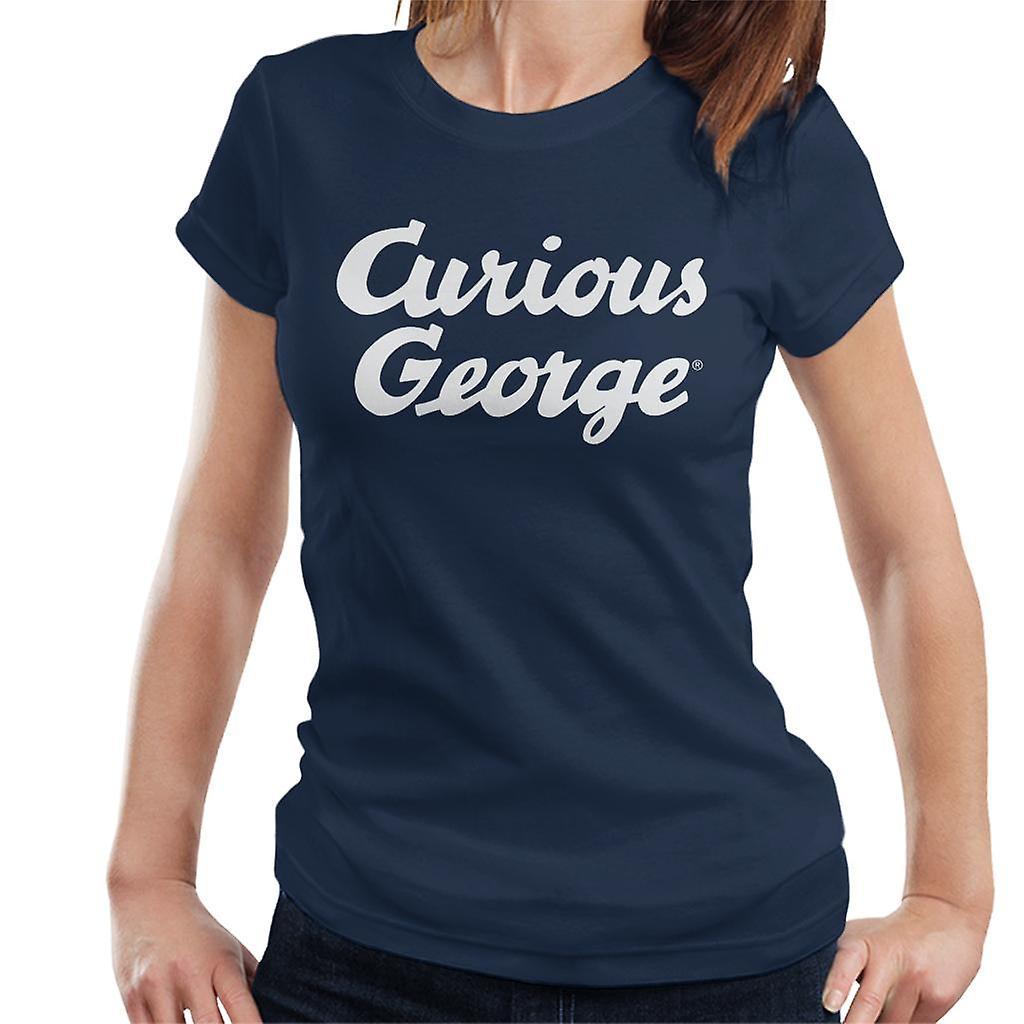 Curious George Big Logo Women's T-Shirt Navy Blue Small