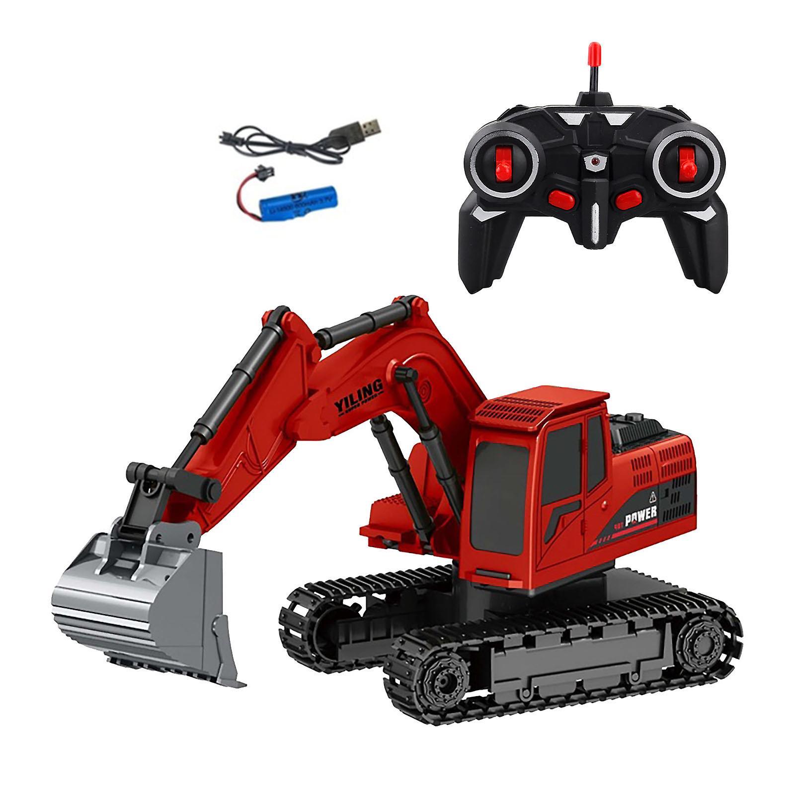 Shency 2.4Ghz 6 Channel 1:24 RC Excavator Toy RC Engineering Car Alloy And Plastic Excavator RTR Trucks Red