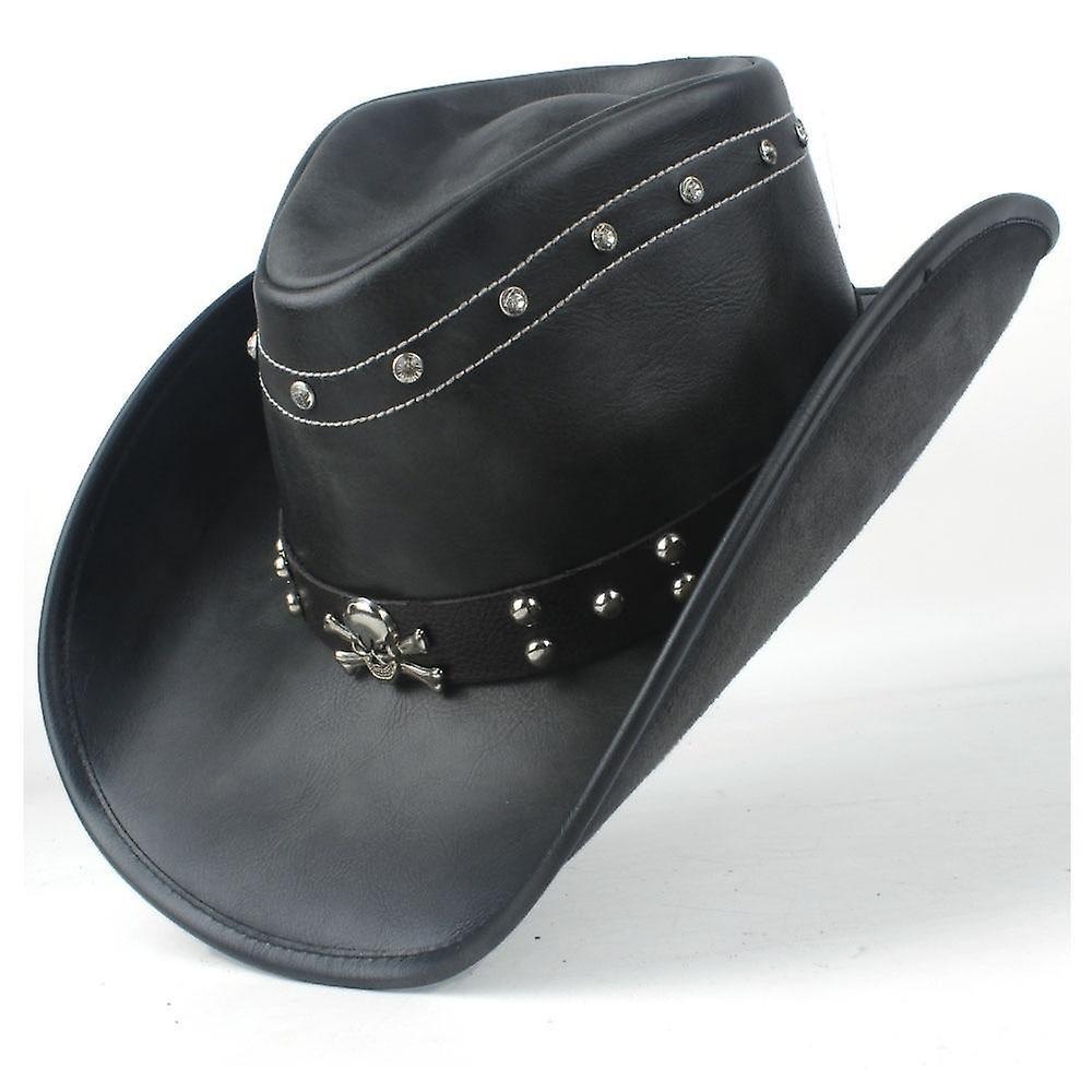 TribalSensation Leather Men Western Cowboy Hat Black 6