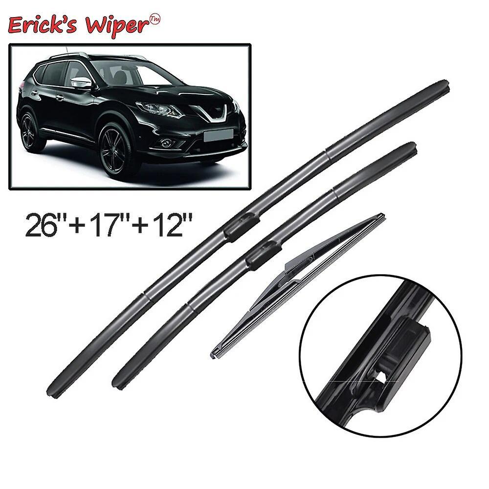 Redkid Wiper Front & Rear Wiper Blades Set For Nissan X-trail T32 Rogue 2 2013 - 2020 Windshield Windscreen Window 26"+17"+12"