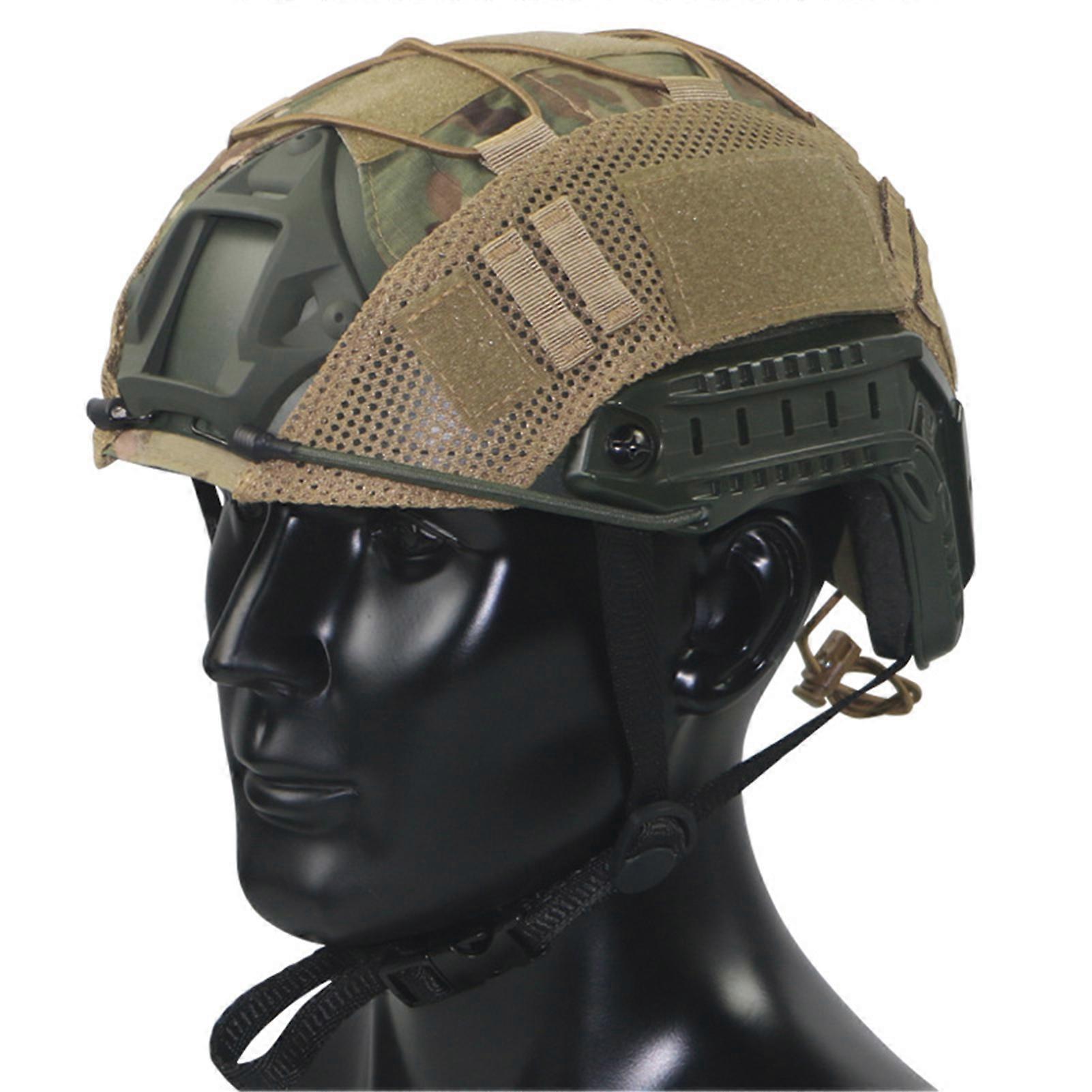 Chiusuet Tactical Helmet Cover with Elastic Strap Waterproof Wear Resistant Fastening Tape Non-reflective Helmet Cover Military Accessories 2