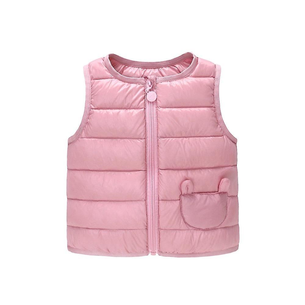 Slowmoose Winter Worm Bomber Vest Jackets Pink 24M