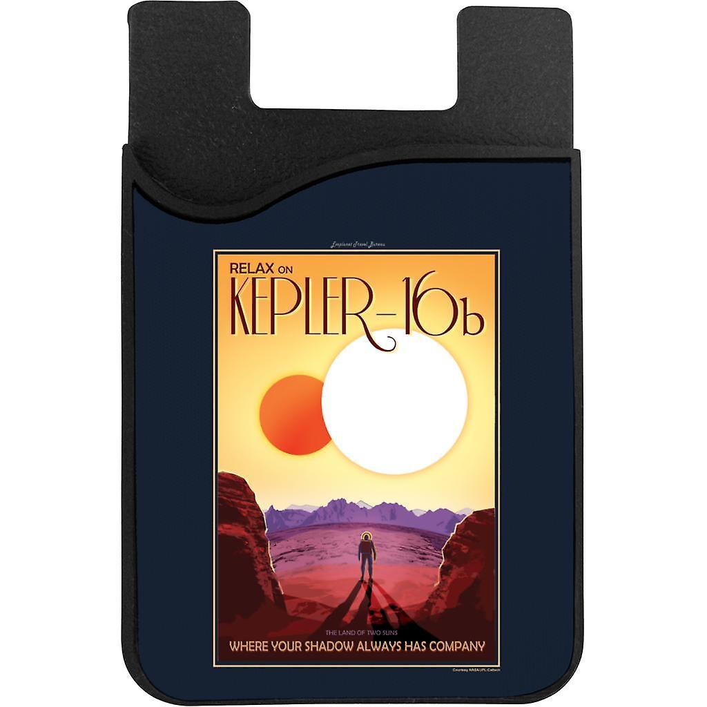 NASA Kelper 16b Interplanetary Travel Poster Phone Card Holder Navy Blue 5.5cm x 8.5cm