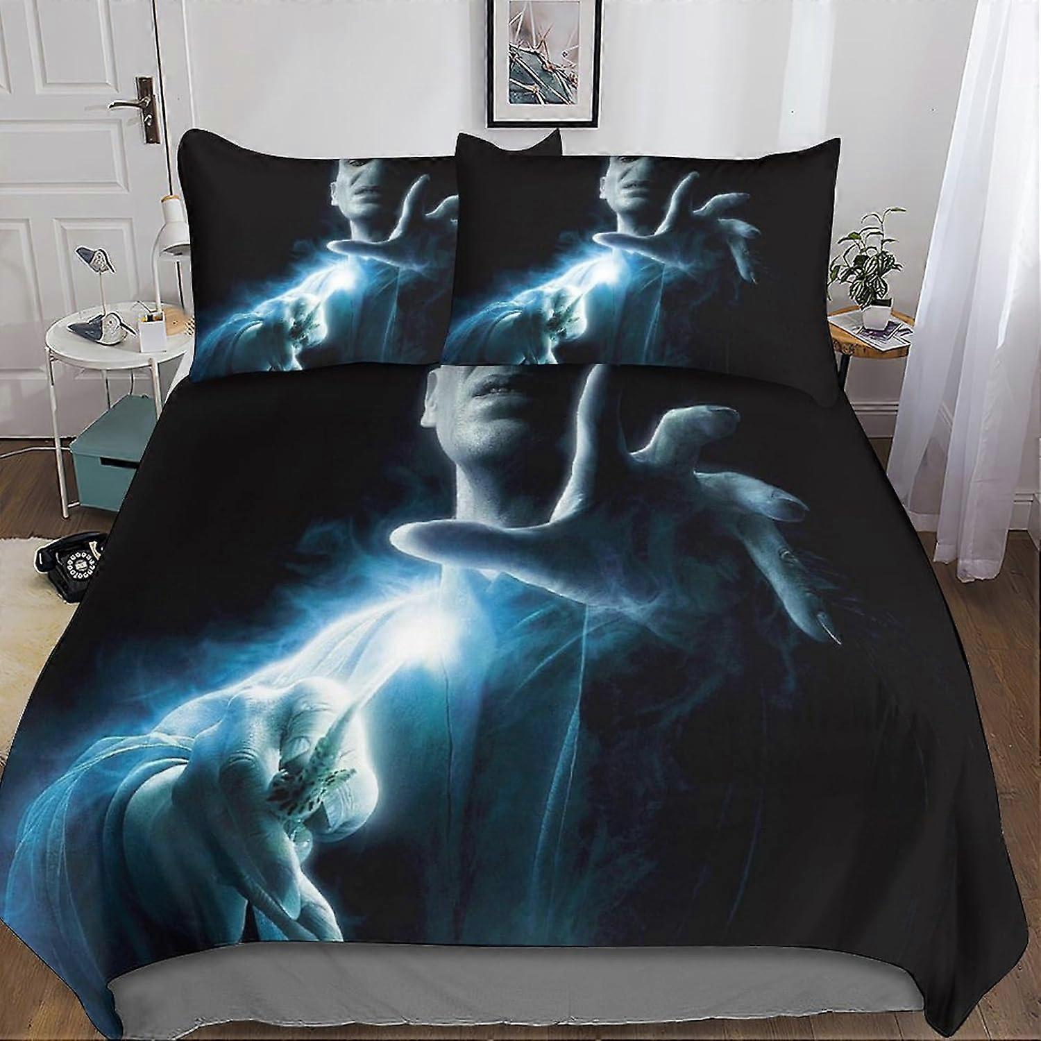 Kerota Harry-Potter Movie Bedding Set Duvet Cover with Pillowcases 3D Printed Microfiber Bedding, for Adults Kids Girls with Zipper Closure 3 Pcs D...