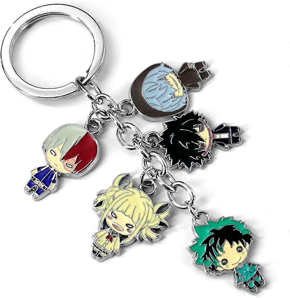 Ubiuo My Hero Academia Charm Keychain MHA Character Izuku Keyrings Bakugo Todoroki Katsuki Keychain Perfect Gifts for Boys Girls