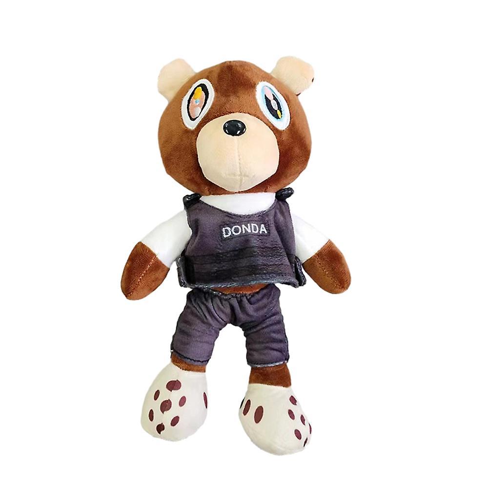 Bestdaily Kanye Teddy Bear Plush Doll Stuffed Animal West Graduation Bear Collection Adult Kids Fans Gift Plushie Toy B