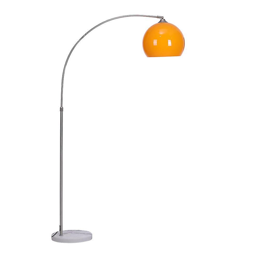 Living And Home Floor Lamp Modern Arched Reading Floor Lamp with Marble Base Acrylic Lampshade Orange