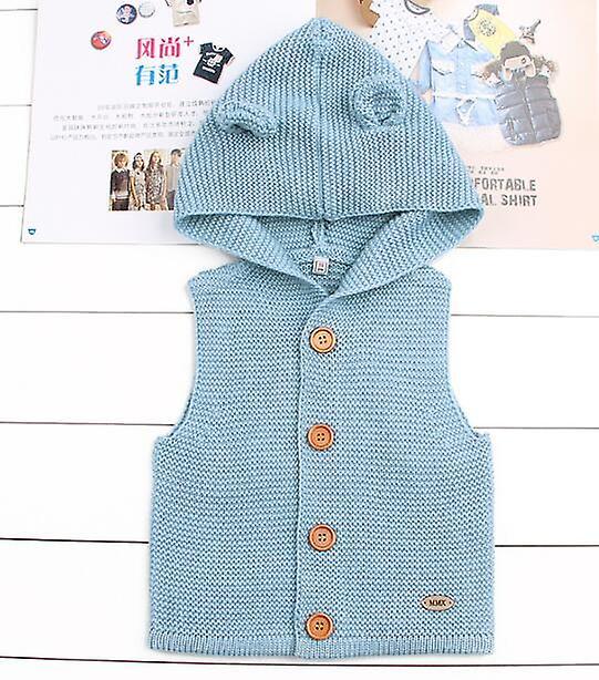 Slowmoose Baby Knitting Cardigan Winter Warm, Newborn Infant Sweaters Long Sleeve Hooded 12M / Light blue