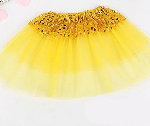 Slowmoose Cute Dance Wear Tulle Sequin Princess Tutu Skirt yellow