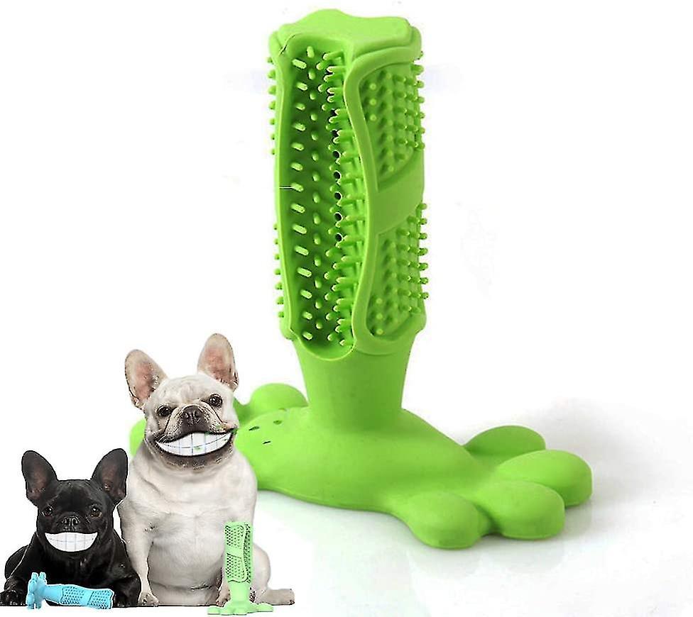 Tianzun Dog Chew Toothbrush Teeth Stick Toothbrush Cleaning Toys, Pet Dental Oral Care, Natural Rubber Bite Resistant Chew Dog Toys Green L