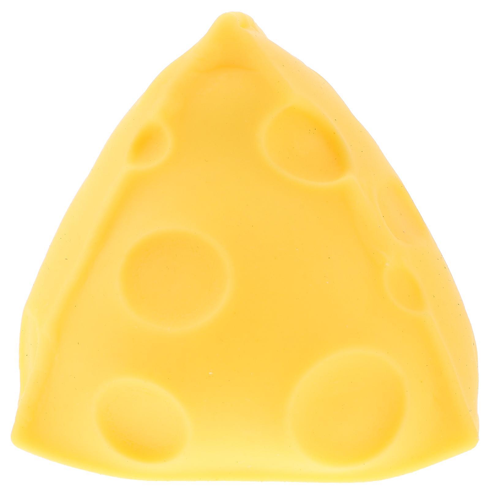 Tinksky Simulation Cheese Squeeze Toy Stress Relief Hand Sensory Toy Funny Decompression Cheese Toy Yellow 8X7.2X5CM