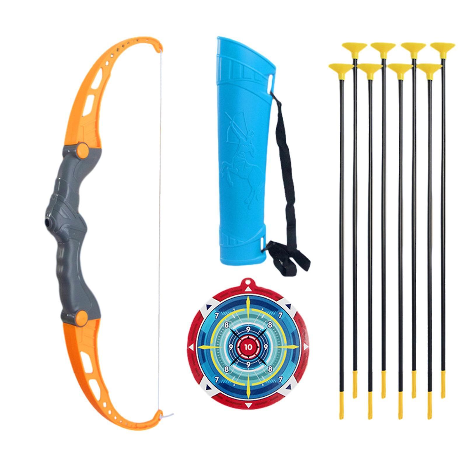 Taishh Kids Bow And Arrows Set With 8 Suction Cup Arrows, Targets & Dorlach, Indoor And Outdoor Toys For Children Boys Girls Orange