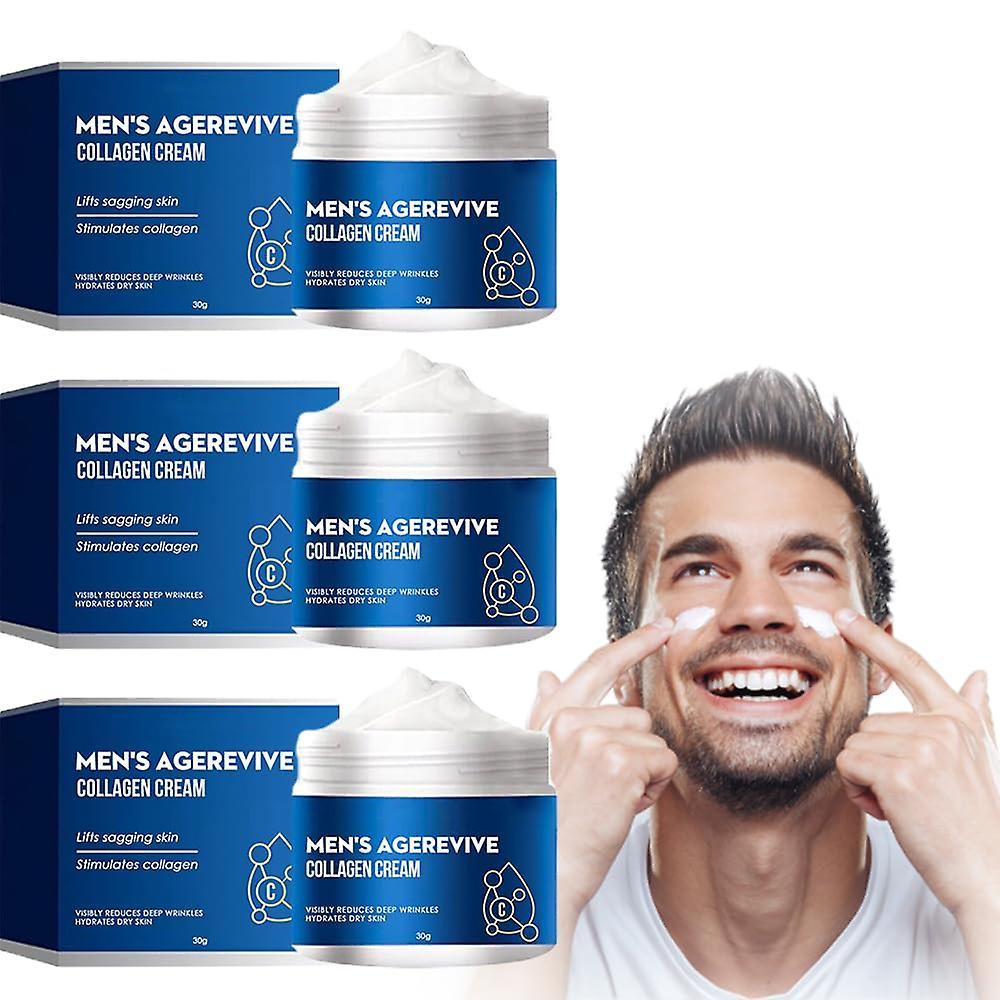 Hoh Men's Age Revive Collagen Cream, Men's Age Revive Collagen Cream With Hyaluronic Acid And Niacinamide, Men's Face Moisturizer Cream 3pcs