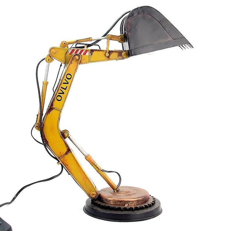 Taishh Beautiful And Unique Excavator Table Lamp Industrial Style Retro LED Lamp USB Plug In Style Yellow