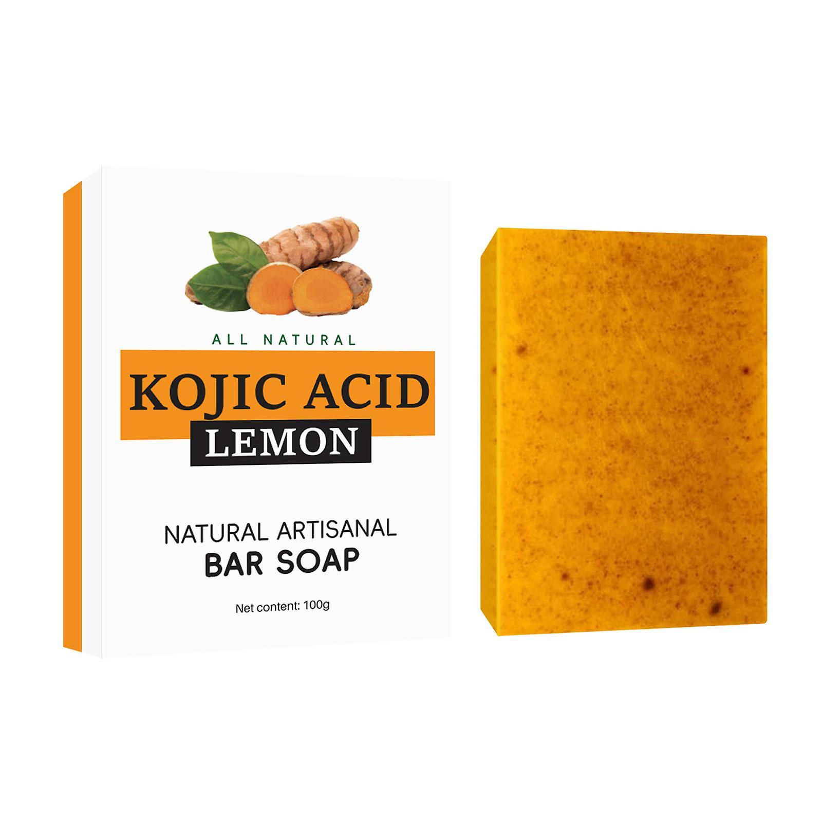 Kakanwo Soap Lemon Turmeric Soap Tablets Deep Cleansing Turmeric Soap Facial And Body Shower Soap Firming Pores And Removing Pigments Yellow Free Size