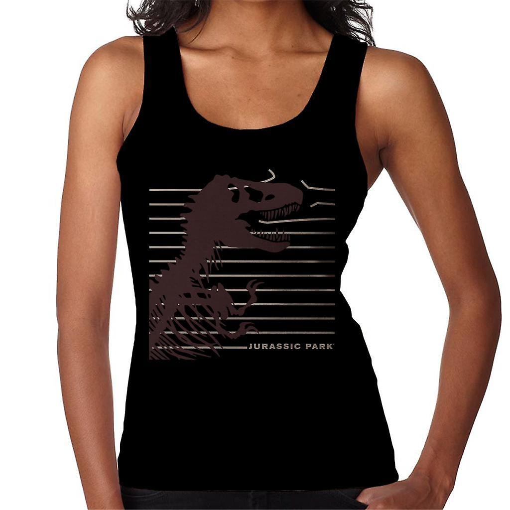 Jurassic Park T Rex Skeleton Destroying Wire Women's Vest Black XX-Large