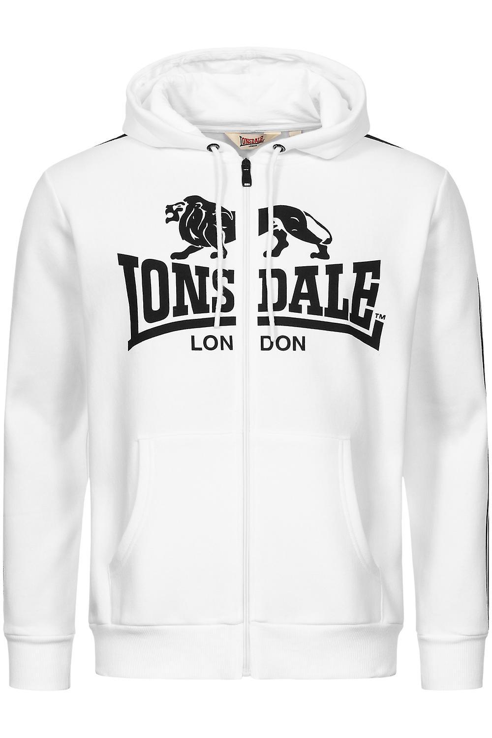 Lonsdale Men's Zip Hoodie Selattyn 1234 white/black L