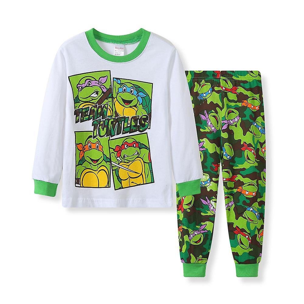 Waytogo Teenage Mutant Ninja Turtles Theme Pajamas Pjs Set Kit Kids Children Boys Long Sleeve Tops Pants Pyjamas Nightwear Sleepwear A 5 Years