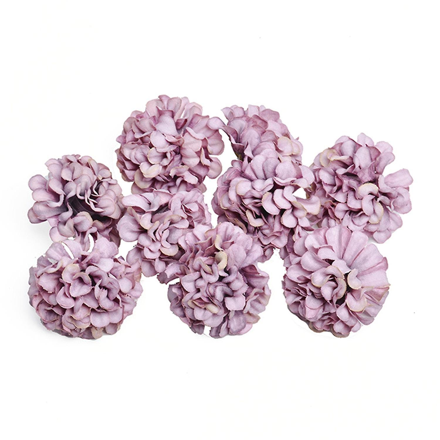 Roadoor 20Pcs Fake Flower Clear Texture Lightweight Wide Application Fantastic Simulation Hydrangea Head Light purple