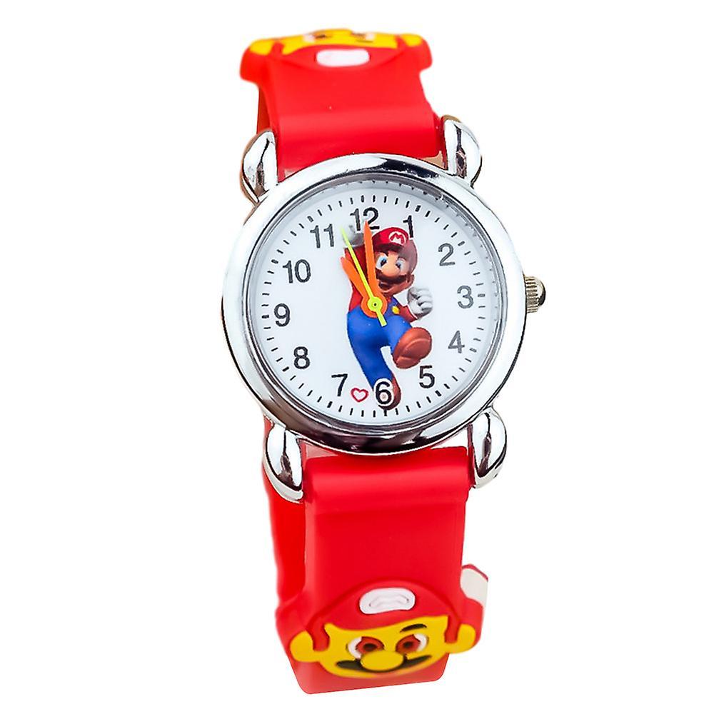 Sevenday Super Mario Cartoon Wrist Watch Analogue Quartz Watches Boys Girls Children Gift Stocking Red