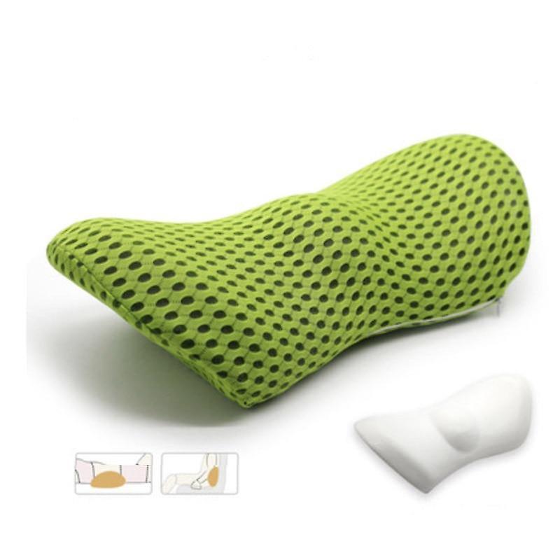 GreenZech Lumbar memory foam pillow for side sleepers pregnancy relieve hip tailbone pain sciatica chair car back support cushion Green