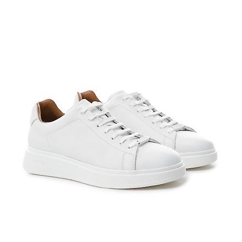 Men's BOSS Orange Bulton Runn Mens Polished Leather Trainers With Rubber Outsole NOS - White - Size: 10