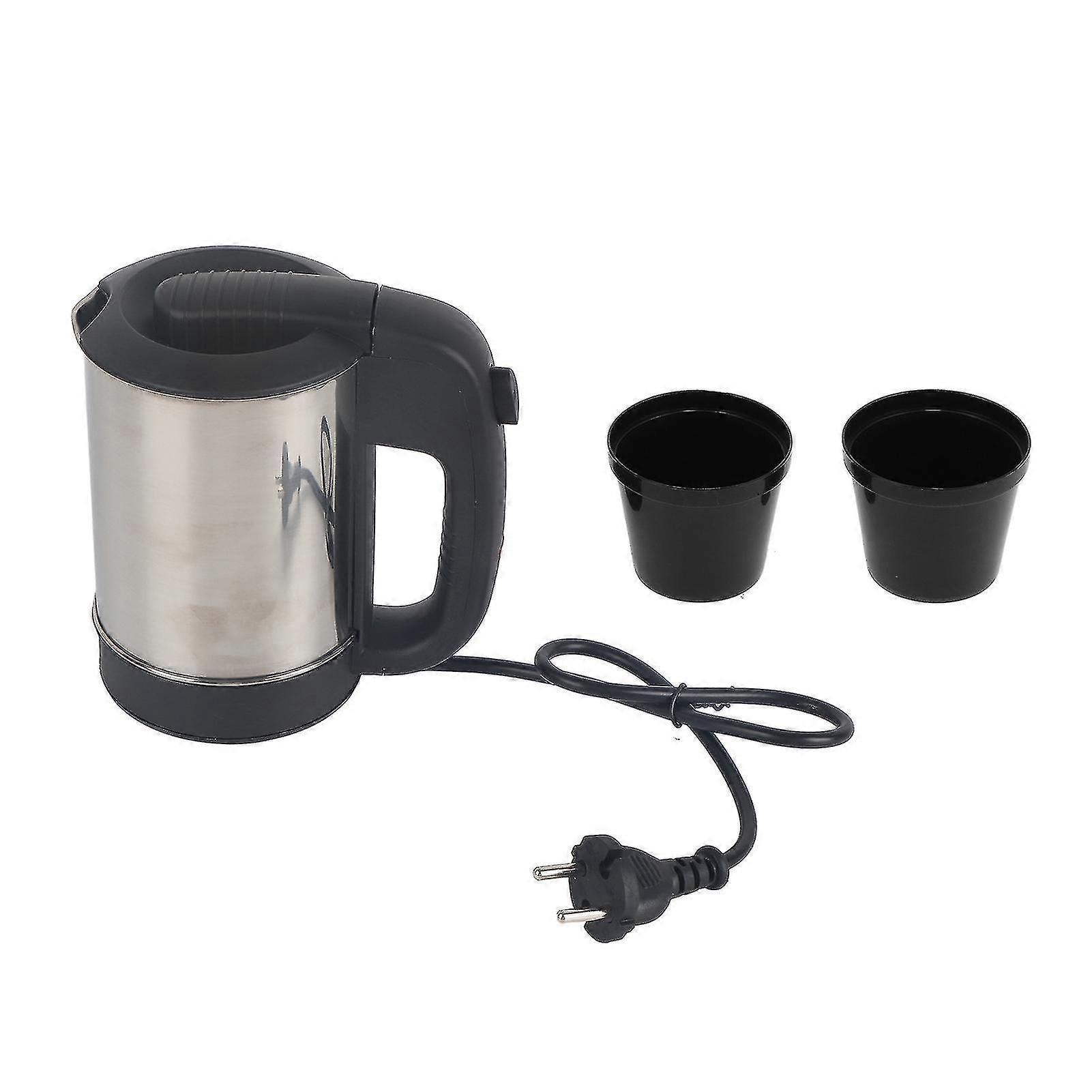 Sszfu 0.5l Mini Electric Kettle Stainless Steel Automatic Power Off Portable Travel Water Boiler Pot Eu 220v