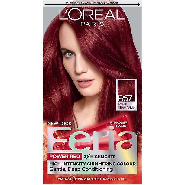 Loreal Paris L'oreal Paris Feria Multi-faceted Shimmering Permanent Hair Color, R57 Cherry Crush (intense Medium Auburn), 1 Kit