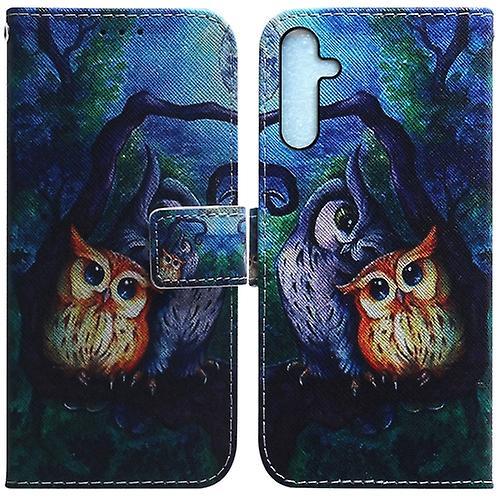 Mycase For Samsung Galaxy A25 5g Coloured Drawing Flip Leather Phone Case Oil Painting Owl