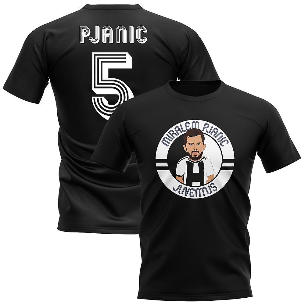 Gildan Miralem Pjanic Juventus Illustration T-Shirt (Black) Small (34-36 inch)