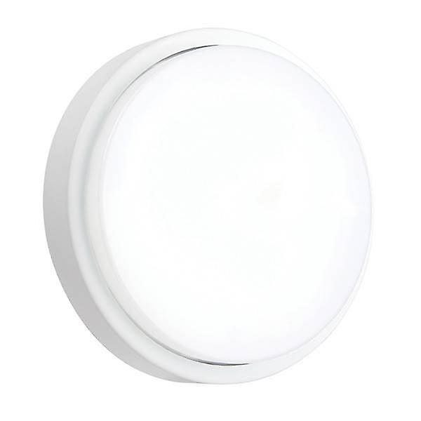 Saxby Lighting Rond Integrated LED Outdoor Wall Light Matt White Textured, Opal IP54