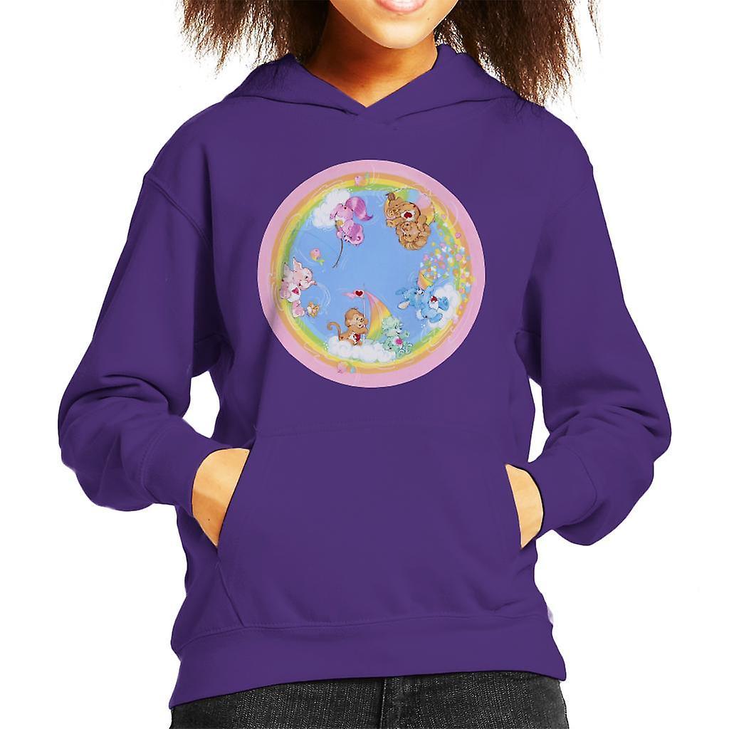 Care Bears Playful Heart Monkey Rainbow Cloud Boat Kid's Hooded Sweatshirt Purple Medium (7-8 yrs)