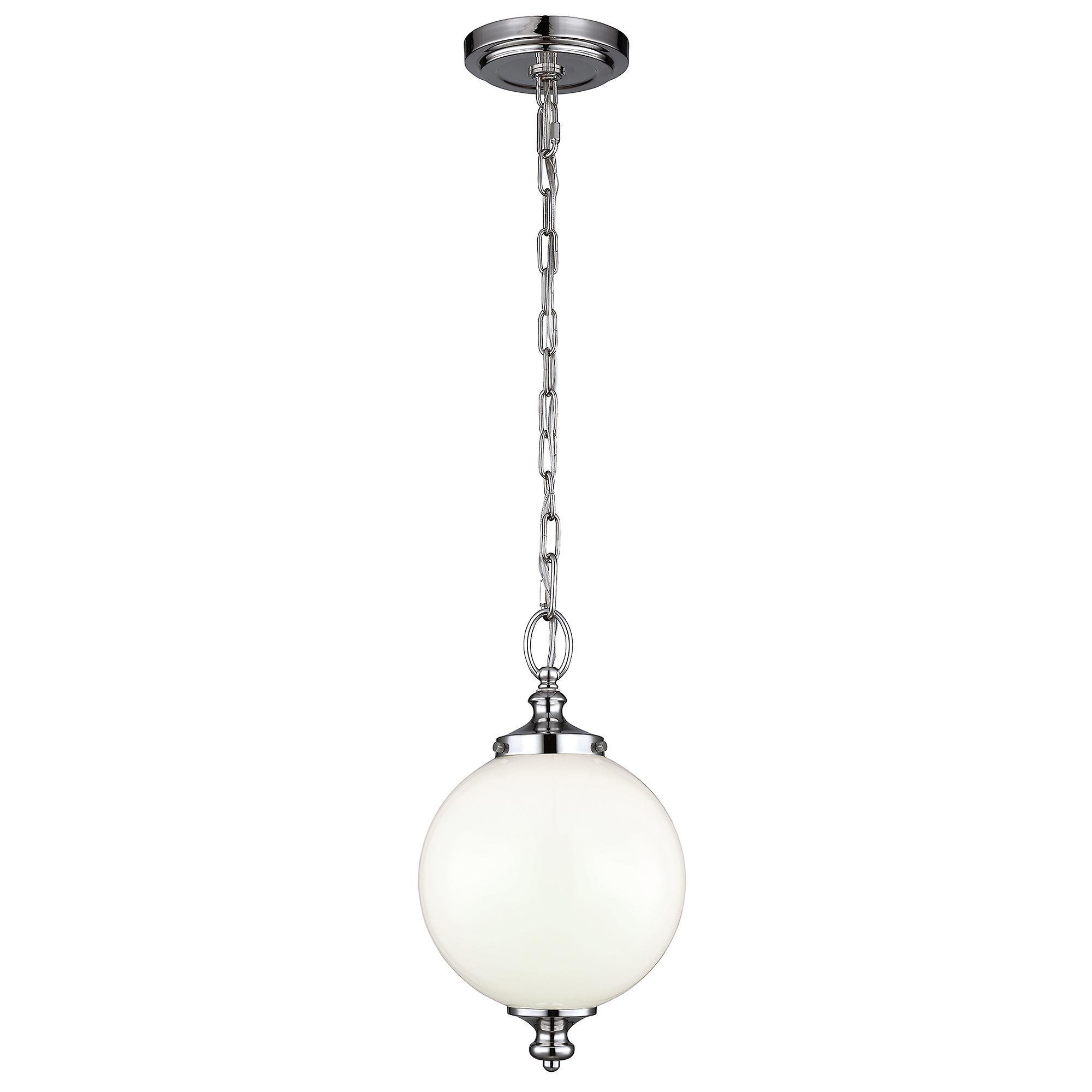 Parkman 1 Light Small Globe Ceiling Pendant Polished Nickel E27