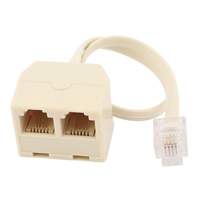 litelamg RJ11 6P4C Male to Female 2 Way Outlet Telephone Jack Line Splitter Adapter