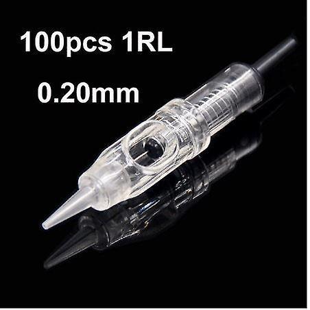 Slowmoose Disposable Sterilized Permanent Makeup, Cartridge Needles Tips For Eyebrow Lip clear 1RL 0.2MM 100pcs